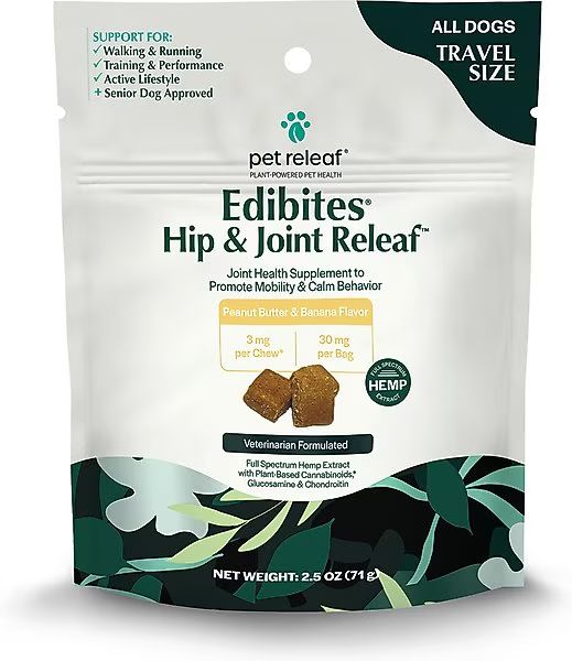 Pet Relief Edibites Travel Size CBD Calming Peanut Butter&amp;Carob