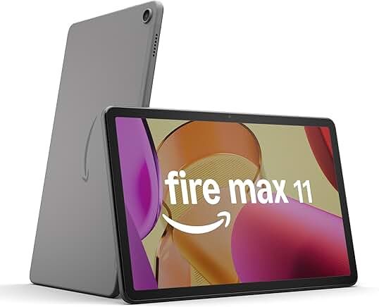 Amazon Fire Max 11 tablet (newest model) vivid 11” display, all-in-one for streaming, reading, and gaming, 14-hour battery life, optional stylus and keyboard, 128 GB, Gray, without lockscreen ads