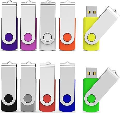 32GB USB Flash Drive USB 2.0 Memory Stick Thumbdrives (Mix Colors : Black Blue Red Green Orange White Yellow Pink Purple Silver)