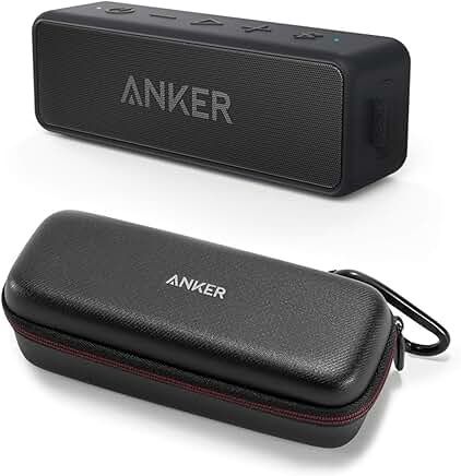 Anker Soundcore 2 Portable Bluetooth Speaker with IPX7 Waterproof, 24-Hour Playtime, Wireless Stereo Pairing, 12W Stereo Sound, Bluetooth 5, Bassup, Speaker for Home, Shower, Outdoors, Travel