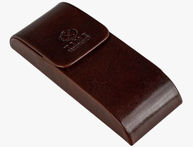 Time Resistance Leather Glasses Case