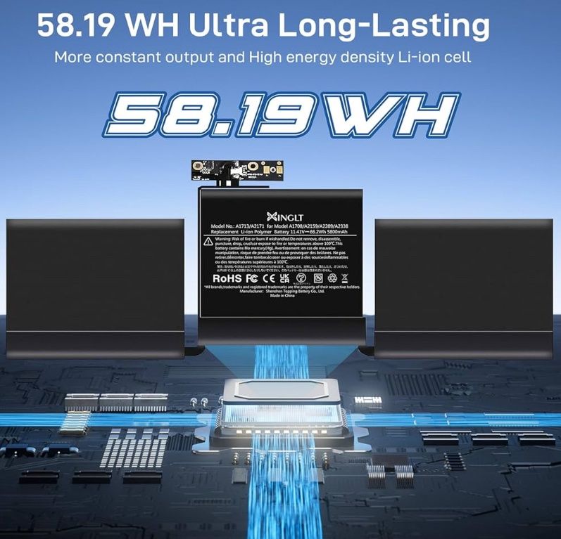 A1708 Battery Replacement for MacBook Pro 13 inch Model A1708