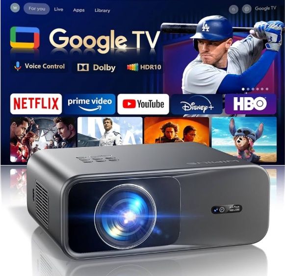 Official Google TV]Smart-Outdoor-Projector 4K Supported