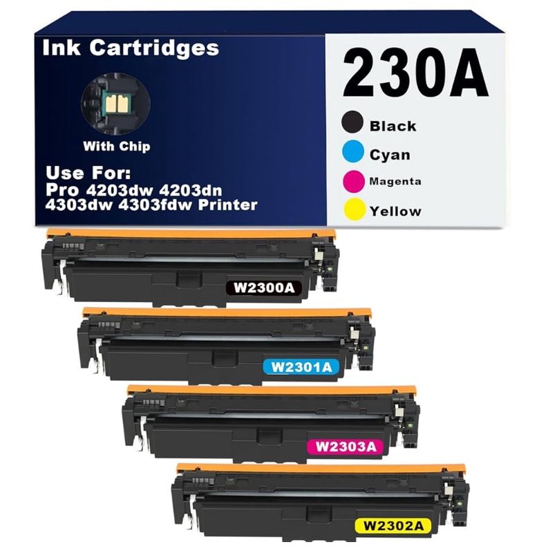 230 230A Toner Cartridge High Capacity W2300A W2301A W2302A W2303A