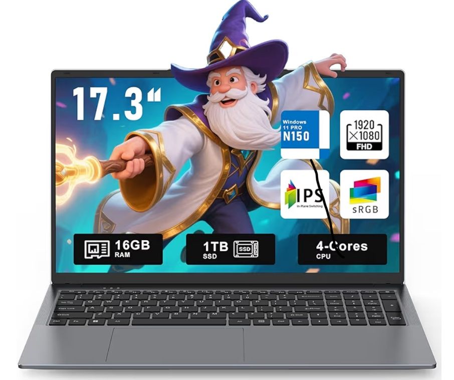 2025 Gaming Laptop,17.3 Inch Laptop Computer,16GB RAM 1TB SSD