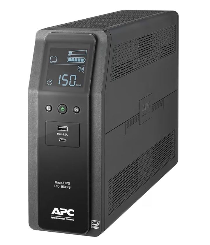 APC UPS 1500VA Sinewave UPS Battery Backup, BR1500MS2 Backup Battery Power Supply, AVR, 10 Outlets, (2) USB Charger Ports