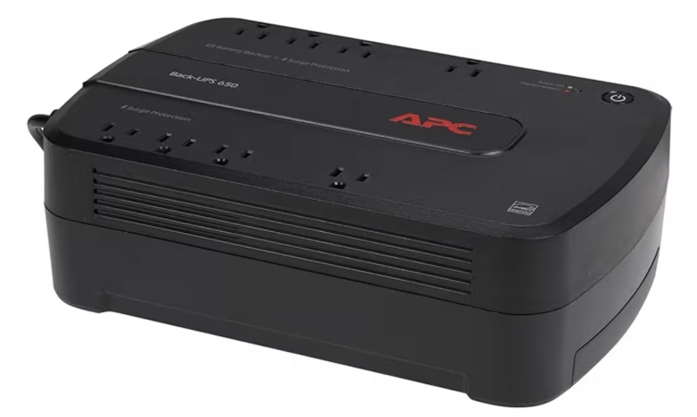 APC UPS Battery Backup Surge Protector, BE650G1 Surge Protector with Battery Backup, Dataline Protection, Backup Battery Power Supply