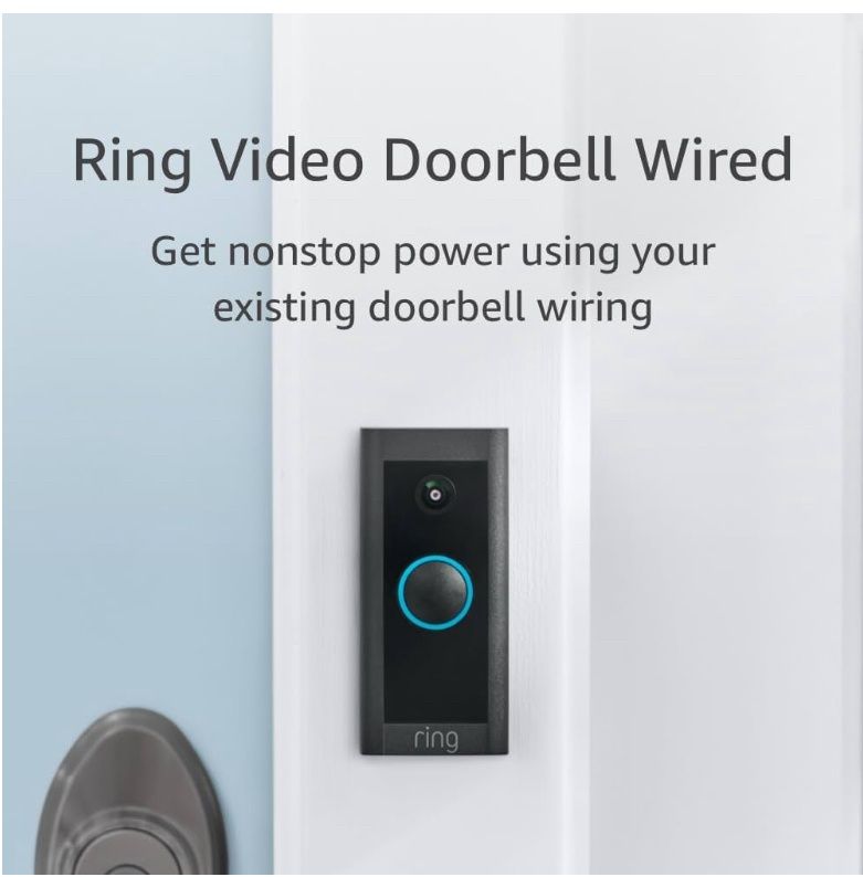 Ring Video Wired Doorbell (newest model), Home or business security, Two-Way Talk, advanced motion detection, HD camera and real-time alerts to monitor your front door (wiring required)