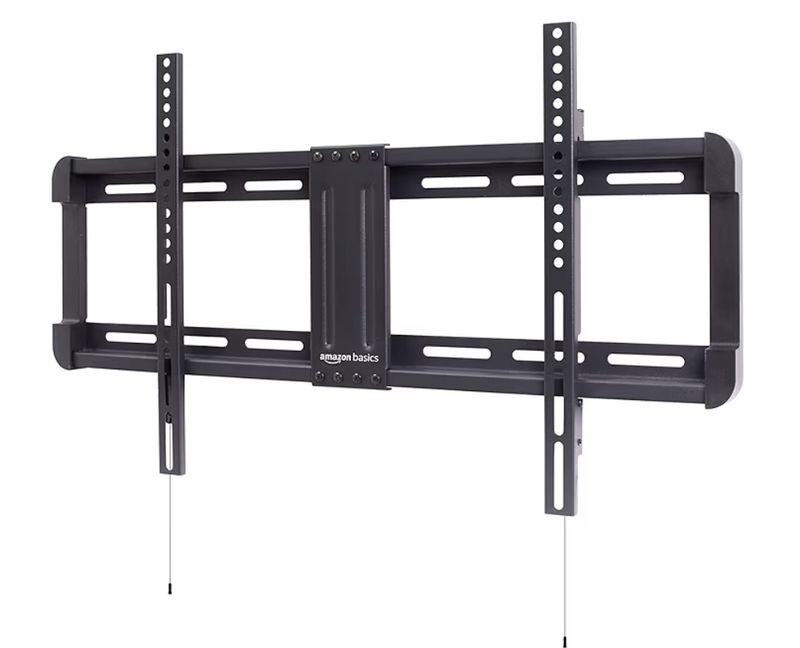 Amazon Basics Low Profile TV Wall Mount with Horizontal Post Installation Leveling for 32 to 86 inch TVs, Black