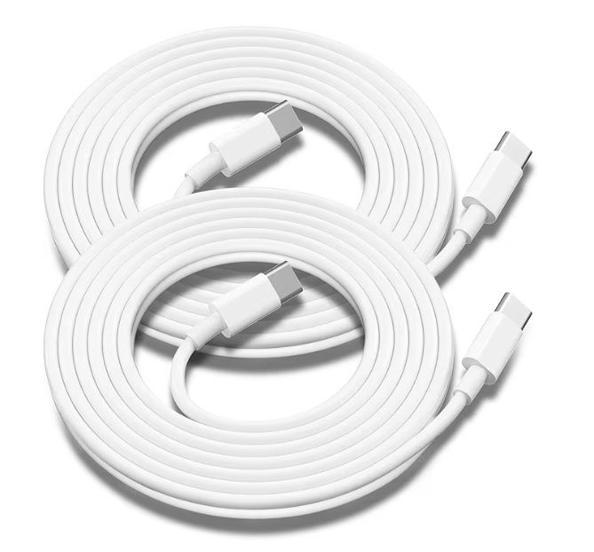USB C to USB C Charging Cable for Apple 2Pack 10ft, Long Type C to C Fast Charger Cord for iPhone 16 E/17/Air/15/Pro/Plus/Pro Max, for MacBook Pro/Air, for iPad Pro12.9/11in,Air 4/5,Mini 6/7 60W
