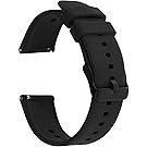 TIESOME Silicone Watch Bands, Quick Release Waterproof Soft Rubber Replacement Straps with Silver Plated Stainless Steel Buckle Compatible with Smart Watch Sport Watch for Men Women (22mm, Black)