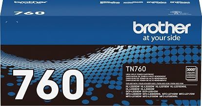 Brother Genuine TN760 High Yield Black Toner Cartridge