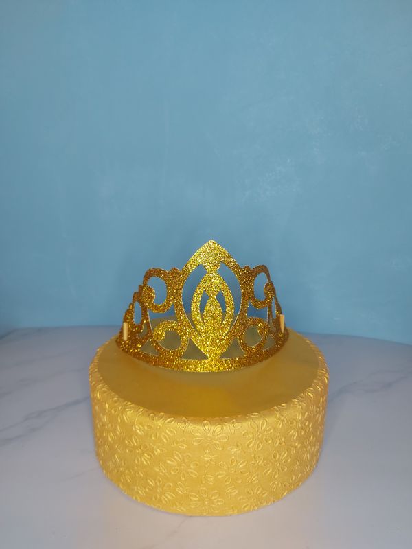 Glittered Tiara Cake Topper
