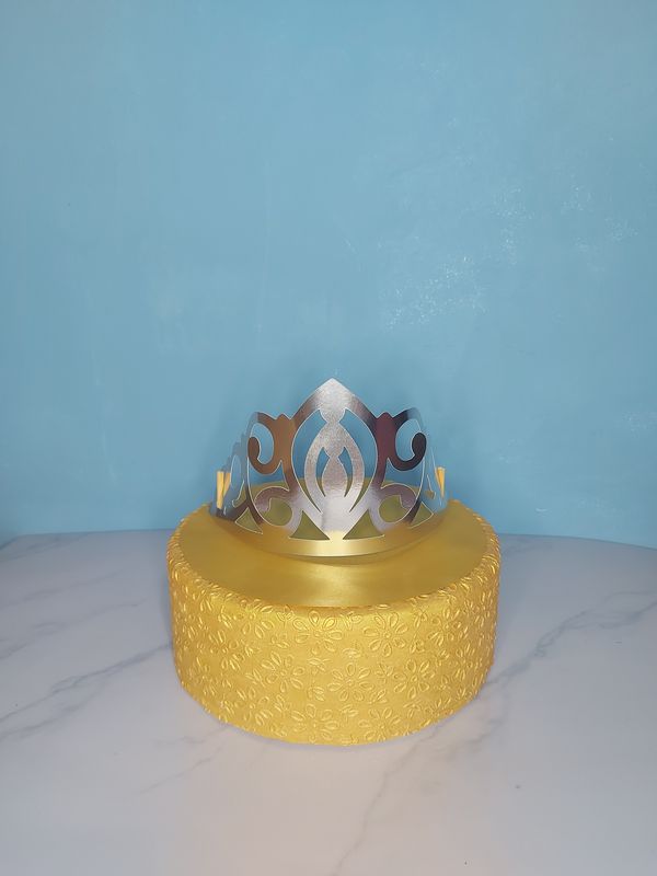 Metallic Tiara Cake Topper