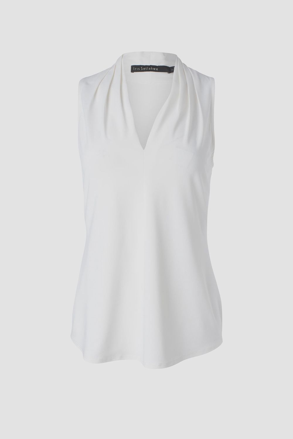 Sleeveless Pleated V-Neck Top