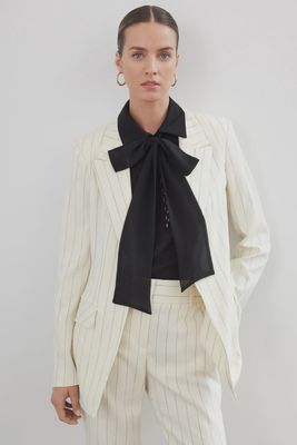 Sleeveless Blouse With Detachable Scarf