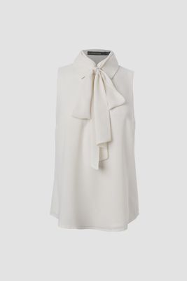 Sleeveless Blouse With Detachable Scarf