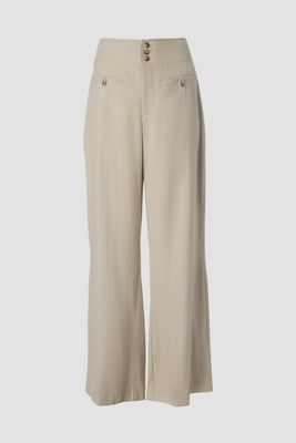 High Waist Wide Leg Pants With Front Reece Pocket