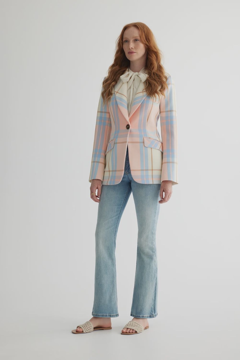 Blazer With Trumpet Sleeve