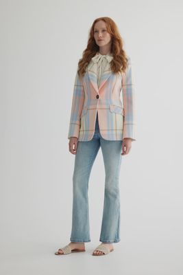 Blazer With Trumpet Sleeve