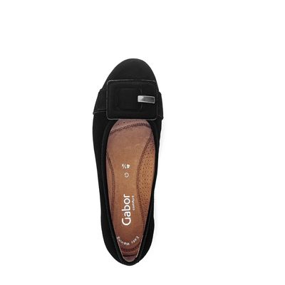 Suede Ballet Flats Black