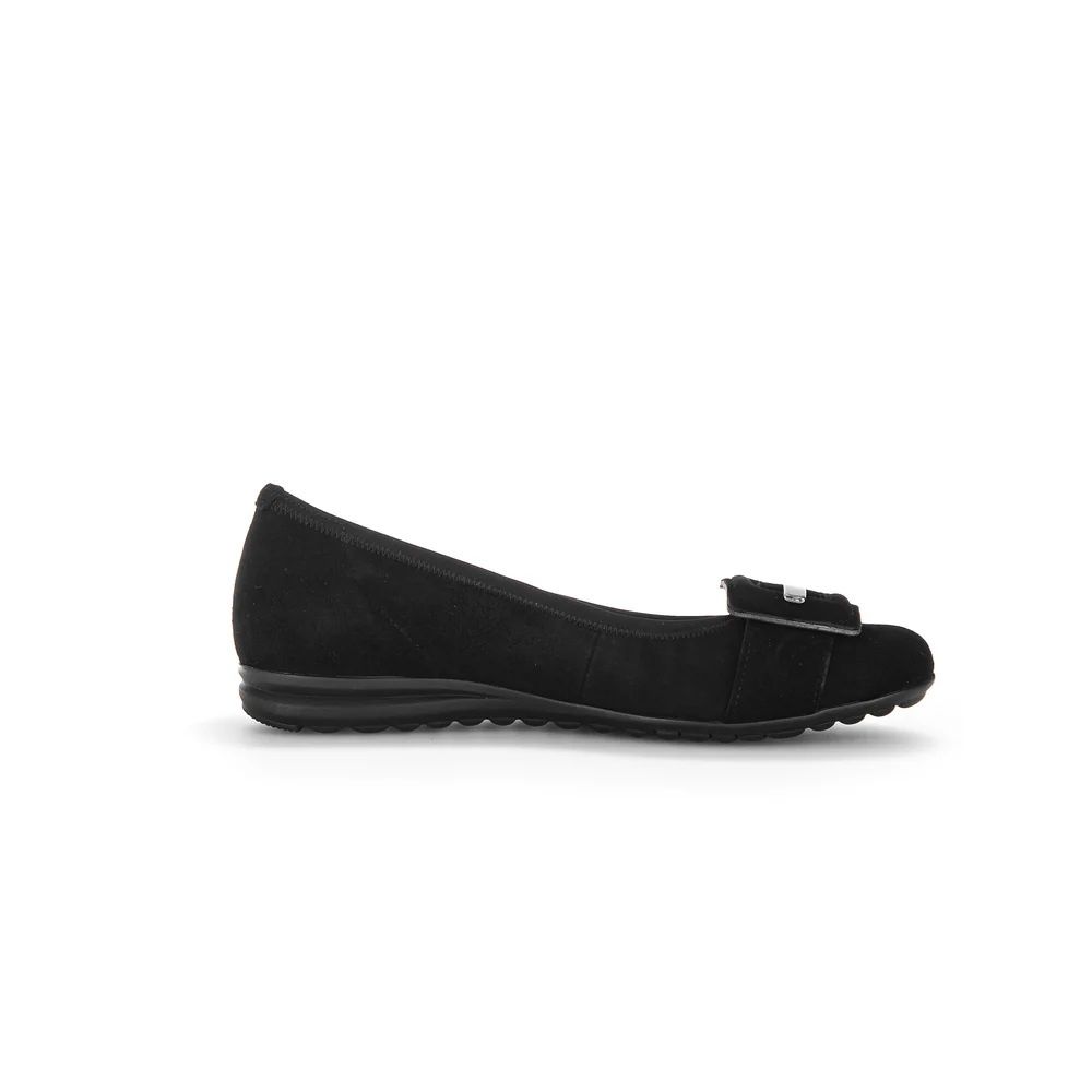 Suede Ballet Flats Black