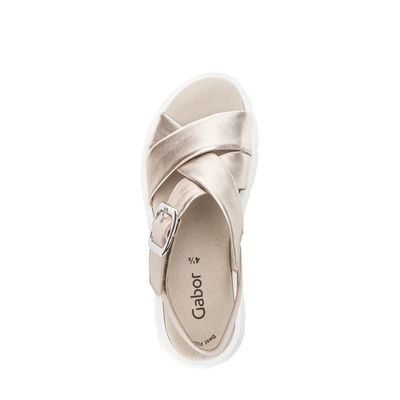 Crossed Platform Sandal Gold
