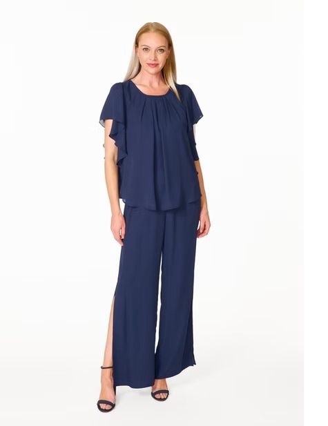 Pleat Front Cascade Sleeve Top 7220