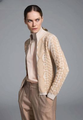 Textured Zipper Cardigan