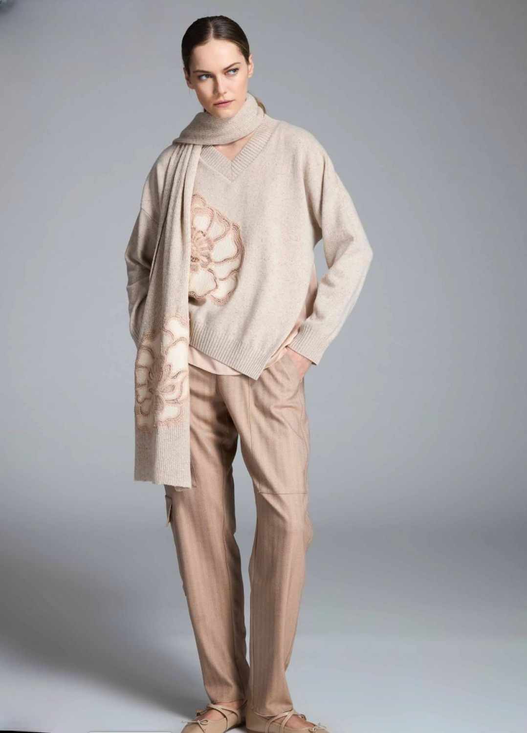 Embroidered Wool-Silk Blend Sweater