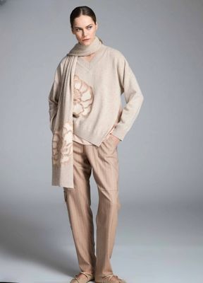 Embroidered Wool-Silk Blend Sweater