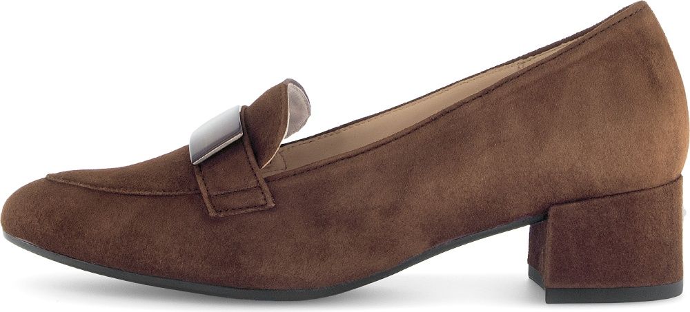Suede Block Heel Pump