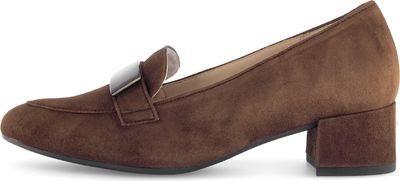 Suede Block Heel Pump