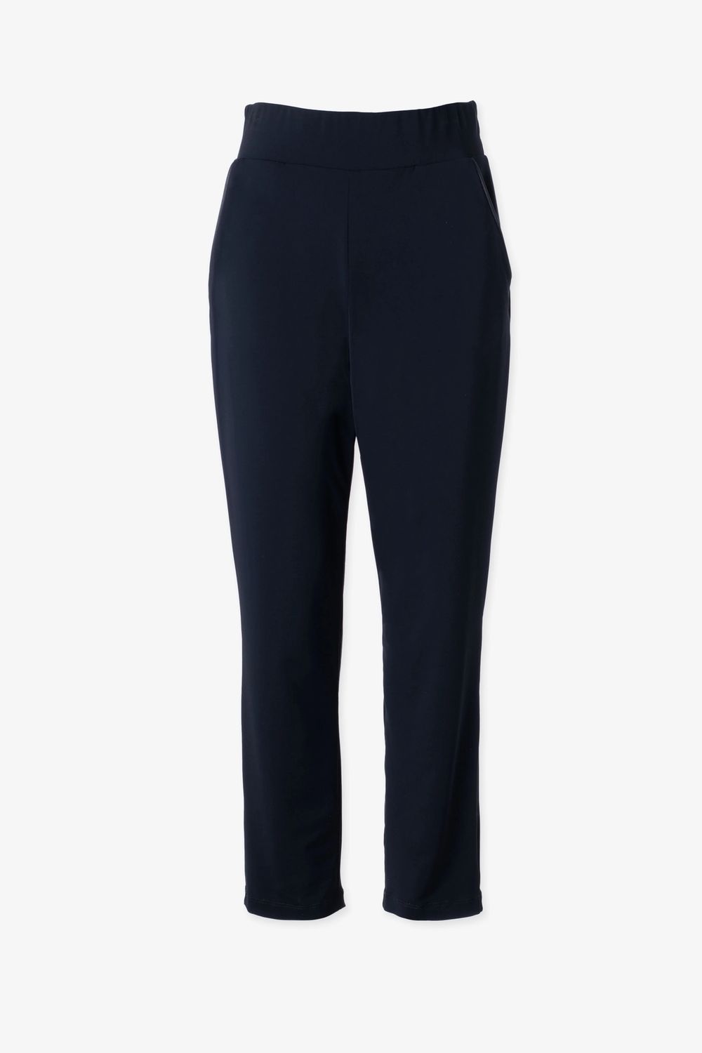 Narrow Pull Up Pant With Vegan Leather Detail