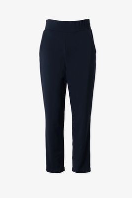 Narrow Pull Up Pant With Vegan Leather Detail