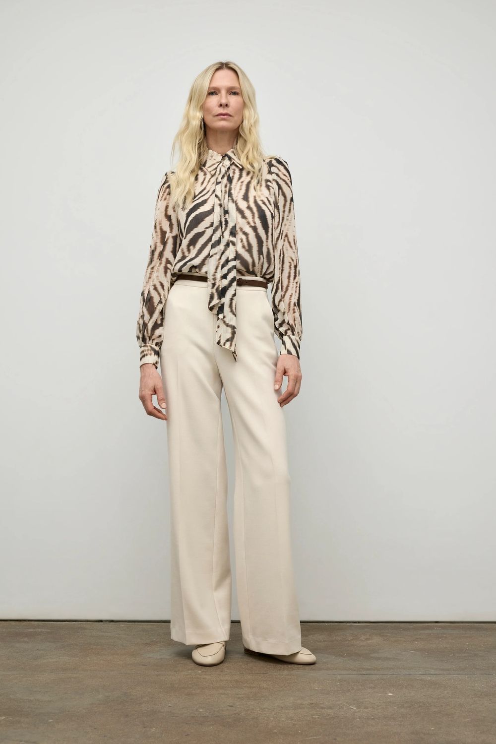 Printed Blouse With Detachable Scarf