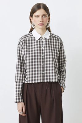 Luigi Checked Shirt with Beaded Accents