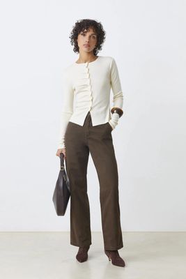 Gamira Pleated Button-Down Cardigan