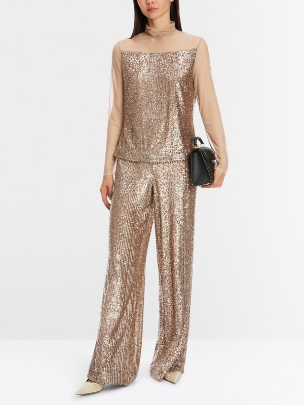 Sequins &amp; Mesh Blouse