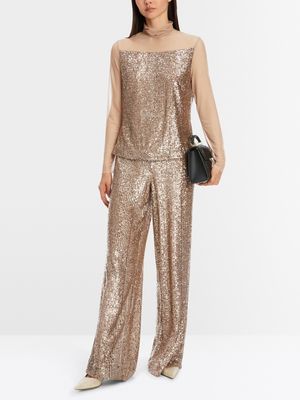 Sequins &amp; Mesh Blouse