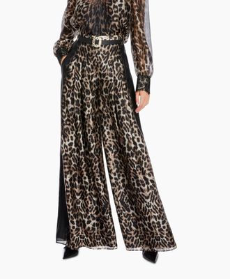 Leopard-Print Palazzo Trousers