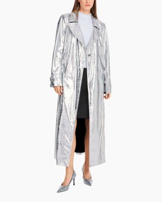 Silver Glam Trench Coat