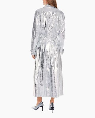 Silver Glam Trench Coat
