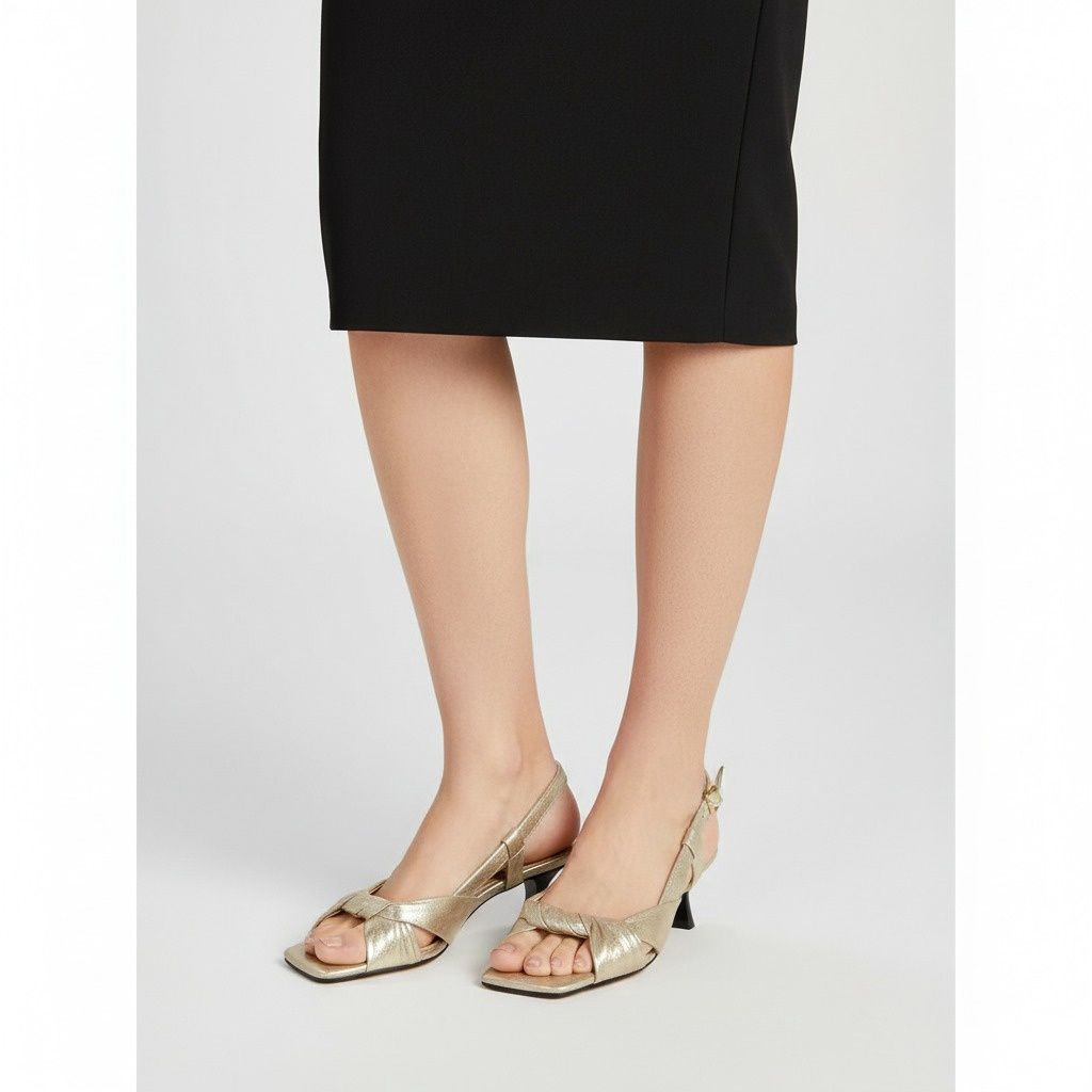 Twisted Open Toe Slingback