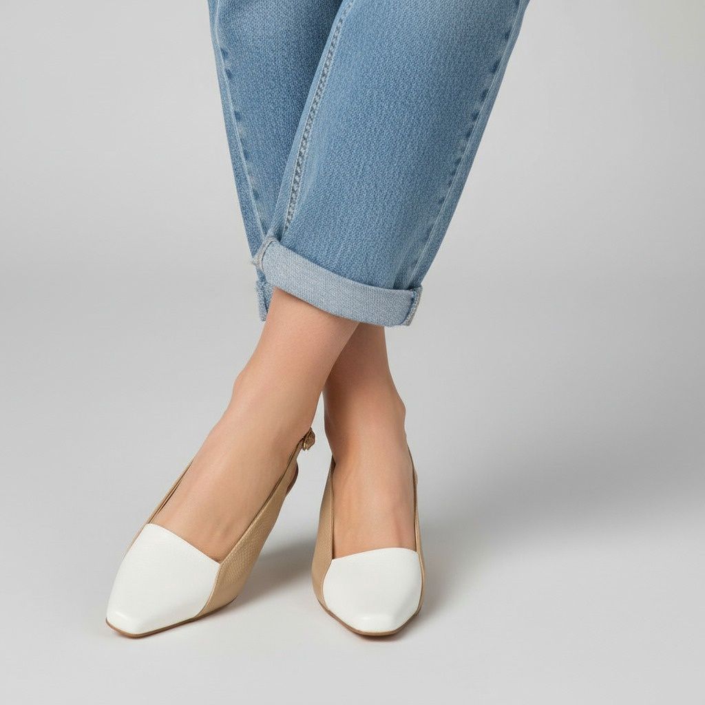 Two-Tone Slingback Block Heel