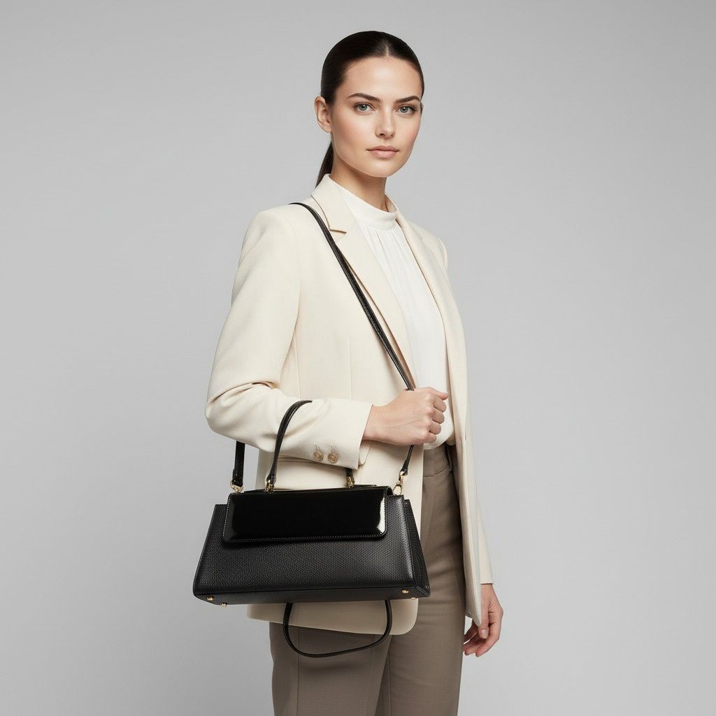 Patent Leather Flap Handbag