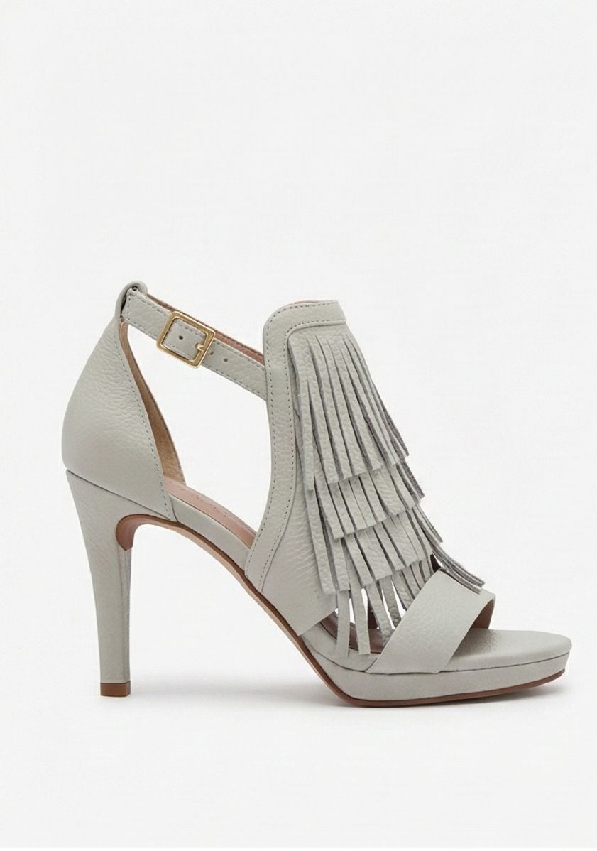 Fringed Ankle Strap Heel