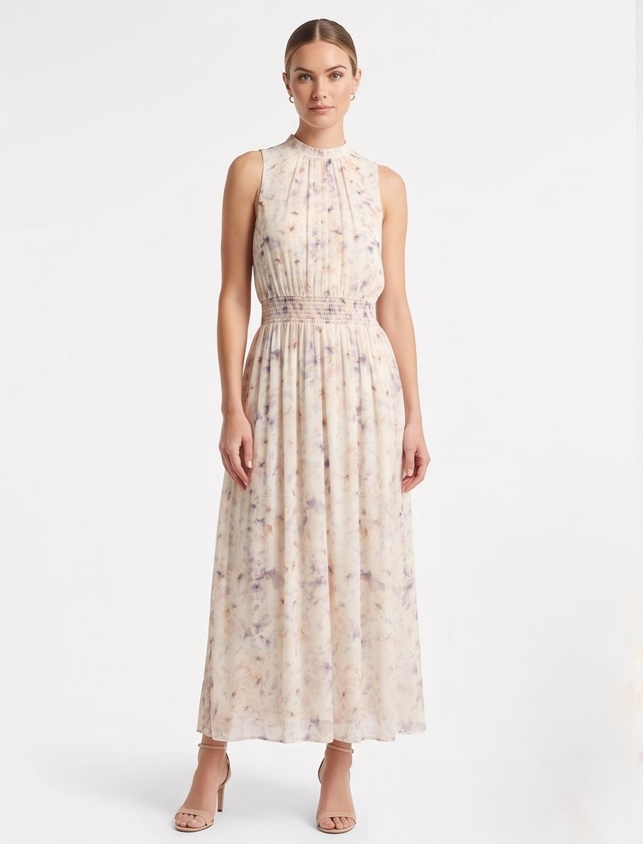 Sleeveless Smocked Midi