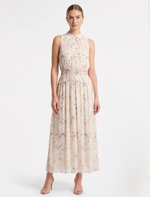 Sleeveless Smocked Midi