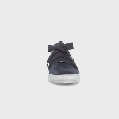 Ribbon Suede Sneaker Navy